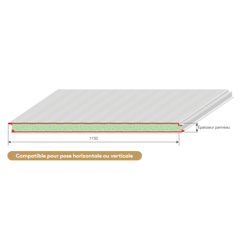 Panneaux pour Bardage ep60mm